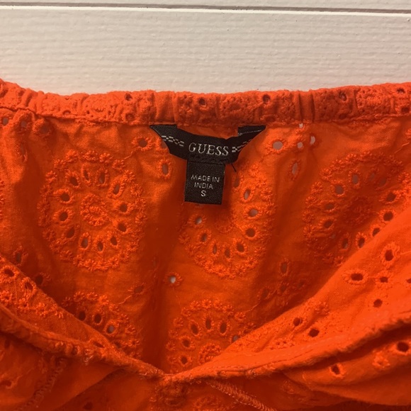 Ladies Small Guess Orange Top - Picture 7 of 8